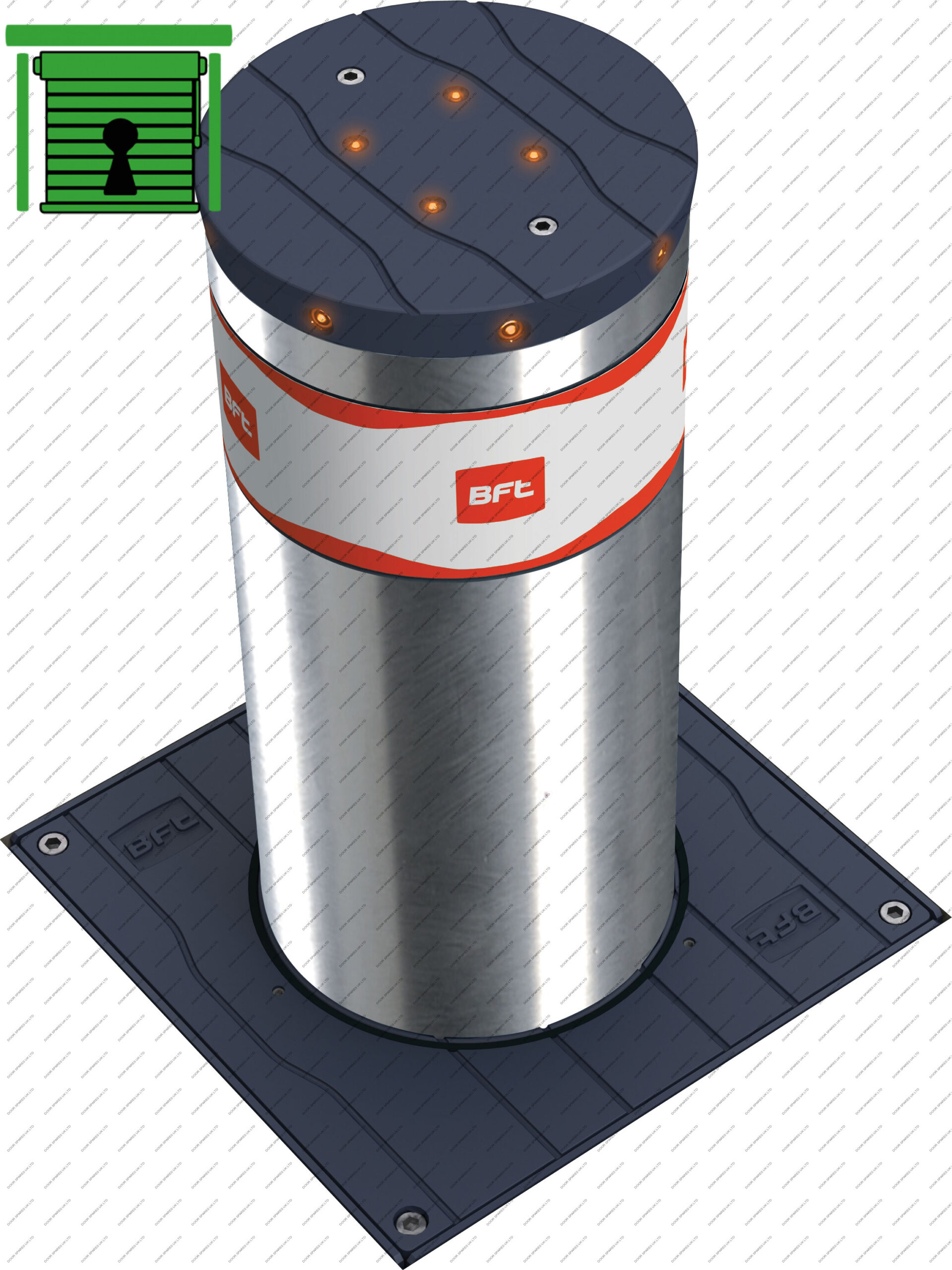 BFT STOPPY 700 MBB 700 X 220 ELECTROMECHANICAL AUTOMATIC BOLLARD STAINLESS STEEL WITH LIGHTING