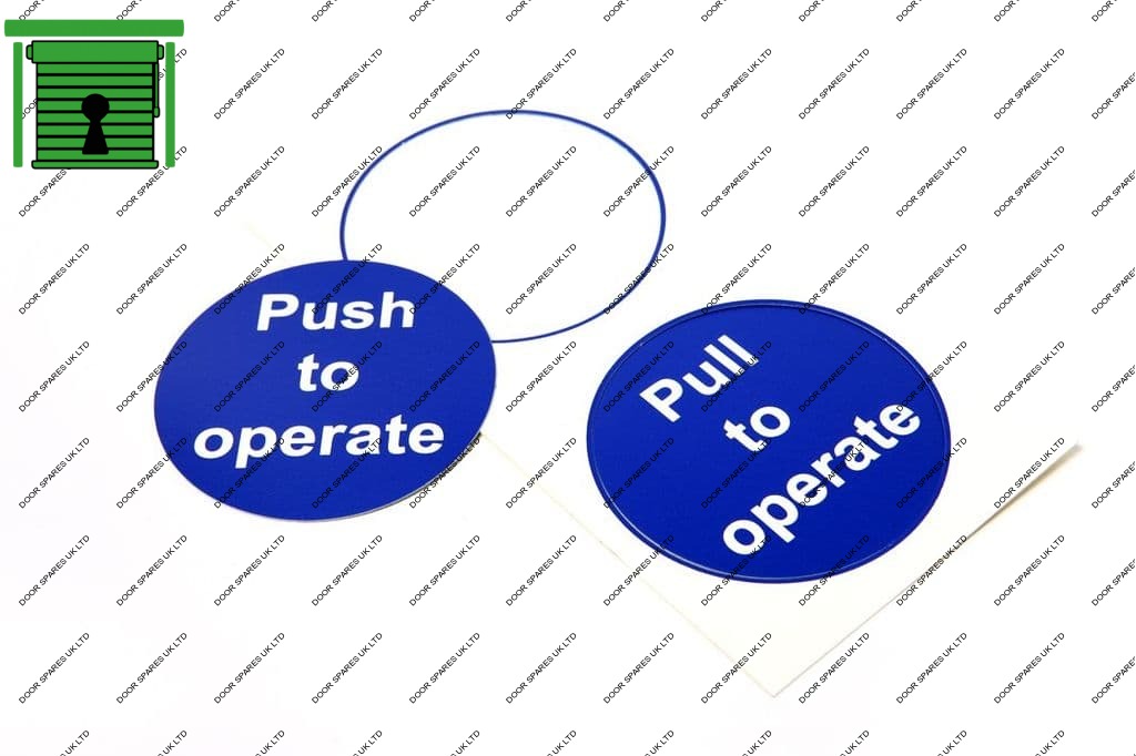 Label, "Push to open"